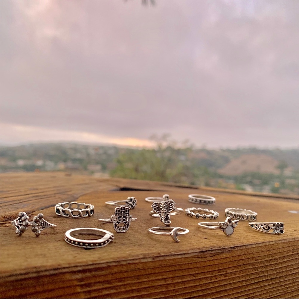 ♛ Deja Bohemian Midi Rings Set - Picture 7 of 8